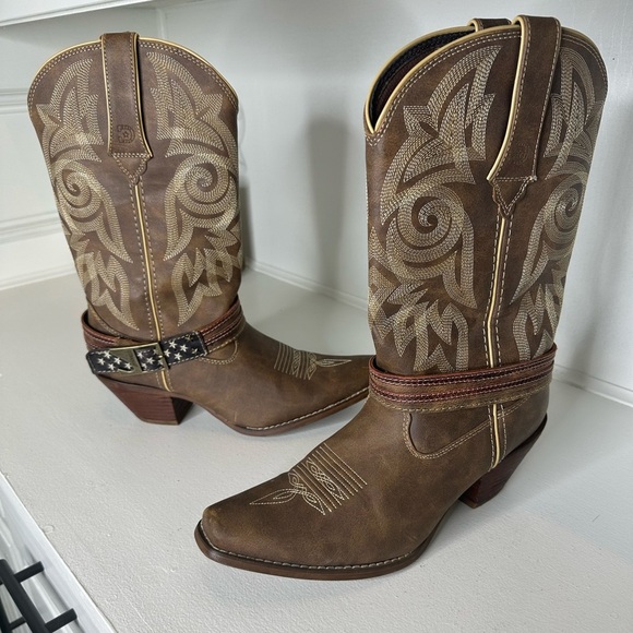 Durango Shoes - Durango Women’s Western Boots – Size 9.5M Brown Embroidered Leather Rodeo Ready